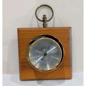 Vintage SPRINGFIELD Barometer Mounted to Wooden Plaque 5.5" X 5.5"